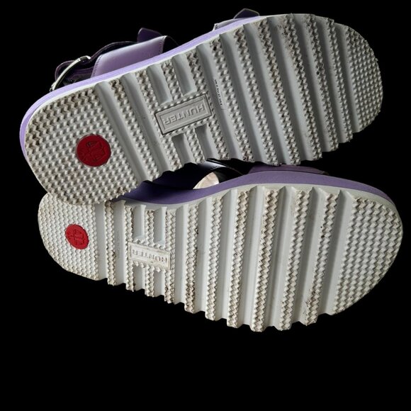 Hunter Double Strapped Platform Pastel Purple Sandals 6 - Picture 7 of 8